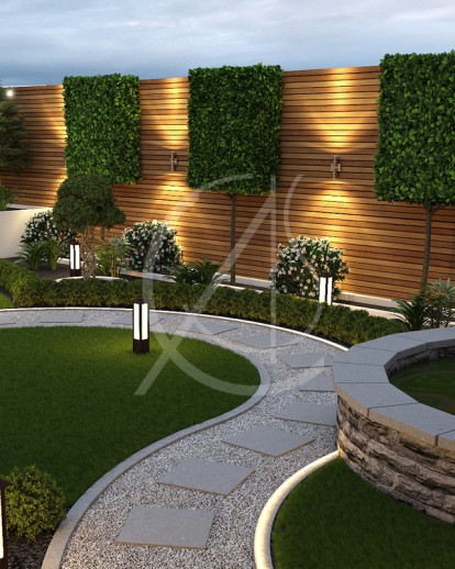 Curved Landscape Garden Design