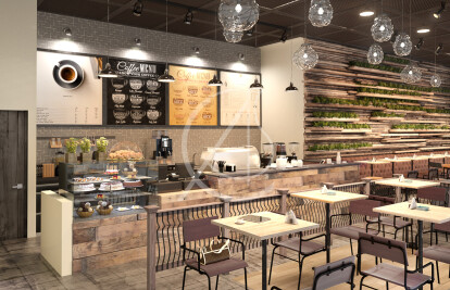 Industrial Rustic Cafe Interior Design Comelite