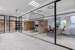 R66 aluminum interior glazed partition walls and door modules