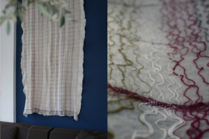 Scribble; woven yarn with felt