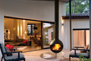 Bathyscafocus Outdoor Suspended Wood Fireplace