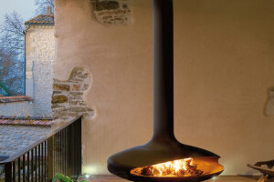 Gyrofocus Suspended  Outdoor Wood Fireplace