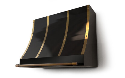 Brass and Black Range Hood - Amoretti Brothers