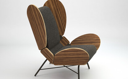 FreeWing lounge chair - zebrano