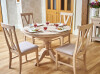 106cm Cobham Oak Round Extending Single Pedestal Dining Table with 4 Big Cross Dining Chairs