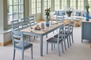 Newbury Rectangular Extending Table with 8 Guernsey Dining Chairs
