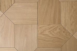 Home Sweet Home geometrically cut engineered oak wood flooring