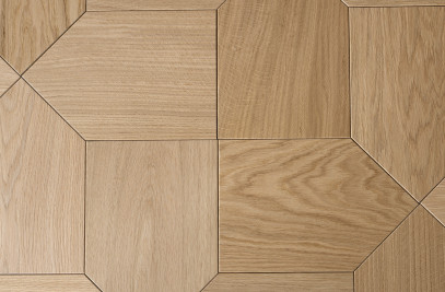 Home Sweet Home geometrically cut engineered oak wood flooring