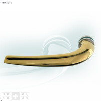 Tetra glass door handle, gold