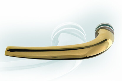 Tetra glass door handle, gold