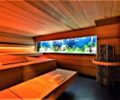 Traditional Sauna With Aquarium