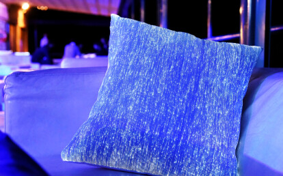 pillows of optic fiber fabric by LumiGram / Dreamlux