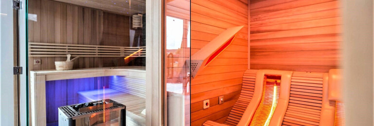 Traditional Sauna And Infrared Lounger