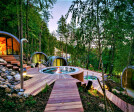 Outdoor Spa With Seven Wellness Pods And Soaking Pool With Hot Tub