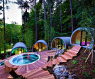 Outdoor Spa With Seven Wellness Pods And Soaking Pool With Hot Tub