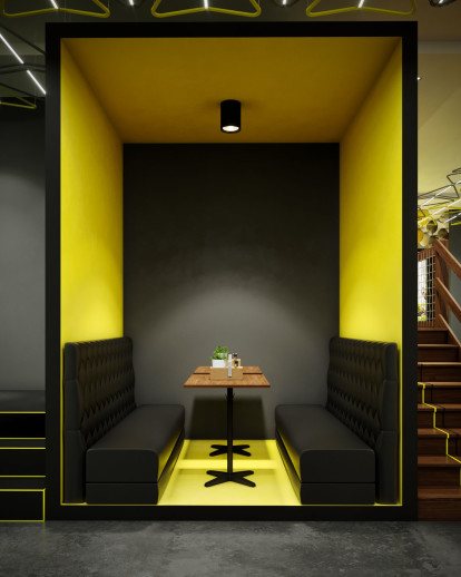 Modern Fast Food Restaurant Interior Design Comelite