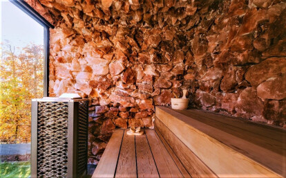 6-person outdoor corten salt sauna