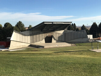 Architectural metal mesh cladding - Levitt Pavilion Denver