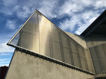 Architectural metal mesh cladding - Levitt Pavilion Denver