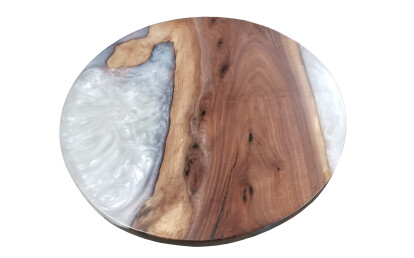 American Walnut and White Mother of Pearl Cast Resin