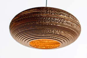 Oval lampshade (15") made from recycled cardboard