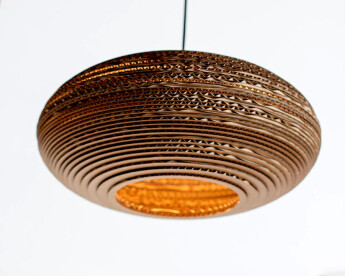 Oval lampshade (15") made from recycled cardboard