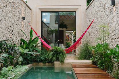 Master bedroom across the pool