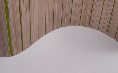 Acoustic - Wool felt flexible for wall, ceiling, furniture and sharply curved or flexible forms, Beech