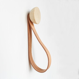 Round Beech Wood & Brass Wall Hook / Knob by 5mm Paper