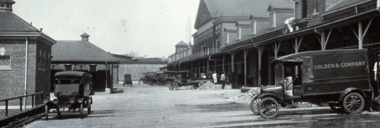 Historic photo of Washington DC Fish Market—the oldest continuously operating open-air fish market in the U.S.