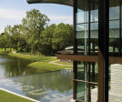 Focus Pond - In mosaic tiles, one of entrepreneurship's key concepts, FOCUS, appears on the reflecting pool's floor.