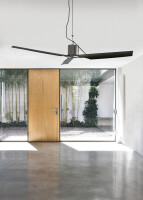 TWO 02 - Ceiling fan in AISI 316L stainless steel, with carbon fiber blades. Remote control included
