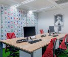 These movable partitions that help to segment the office have a touch of the old school Hong Kong charm — they are designed to replicate Mahjong tiles.