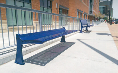 CP1-1100 Cobalt Canopy Backless Bench