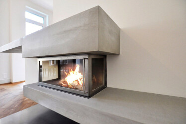 dade design – concrete fireplaces and concrete stoves.