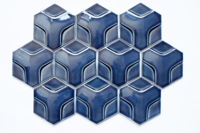 ModCraft Hexon Tile in Pacific Blue Glaze
