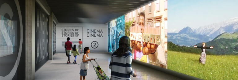 Stories of cinema entrance