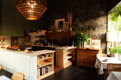 The chef requested that the space feel "like an exclusive dinner party, with a strong sense of inclusiveness and home."
