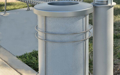 Weatherproof Universal Euro-Style Nautique Receptacle with Hygienic HDPE Bin inside a 316-Stainless steel Frame