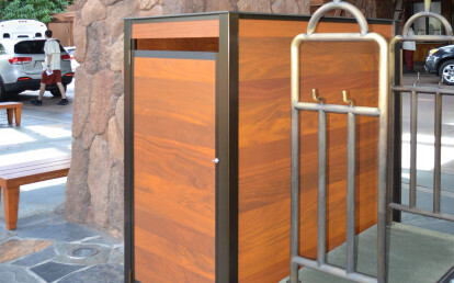 Custom Reception Area Cabinet for Room Service Tray Storage