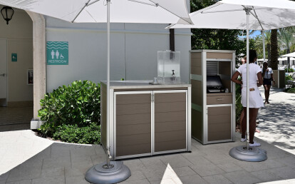 Custom Resort Pool Pool Towel Cabinet and lockable Weatherproof POS Kiosk