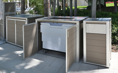 Custom Pool Fixture Suite with Pool Towel Return Cart Cabinet