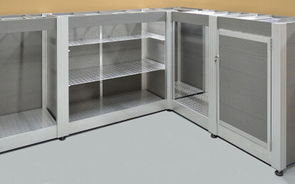 Large Custom Valet Desk With Fridge Space, Package Storage and Key Locker