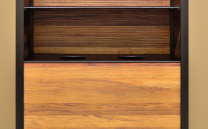 Tropical Hardwood Towel Issue and Return Cabinet