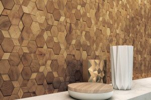 Forest Elements natural wood mosaic wall tiles