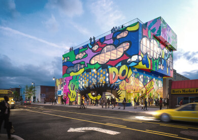 MVRDV designs mixed-use building in Detroit completely wrapped in glass mural