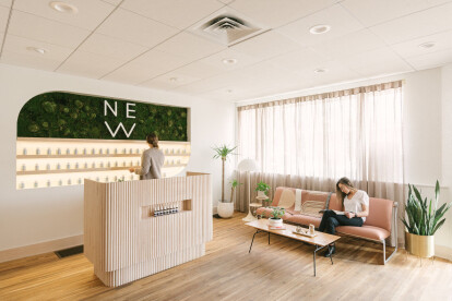 Reception Desk - Solid Wood Tambour