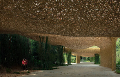 Lightweight bamboo architecture reflects the spirit of an open-air theatre