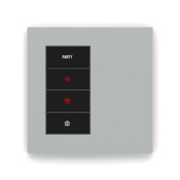 4-fold pushbutton with backlit text/symbols and proximity sensor
