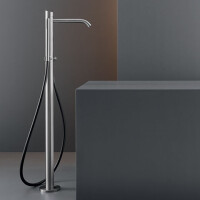 ZIQ51 - Free-standing progressive mixer for bathtub H. 850 mm with cylindrical hand shower Ø 18 mm